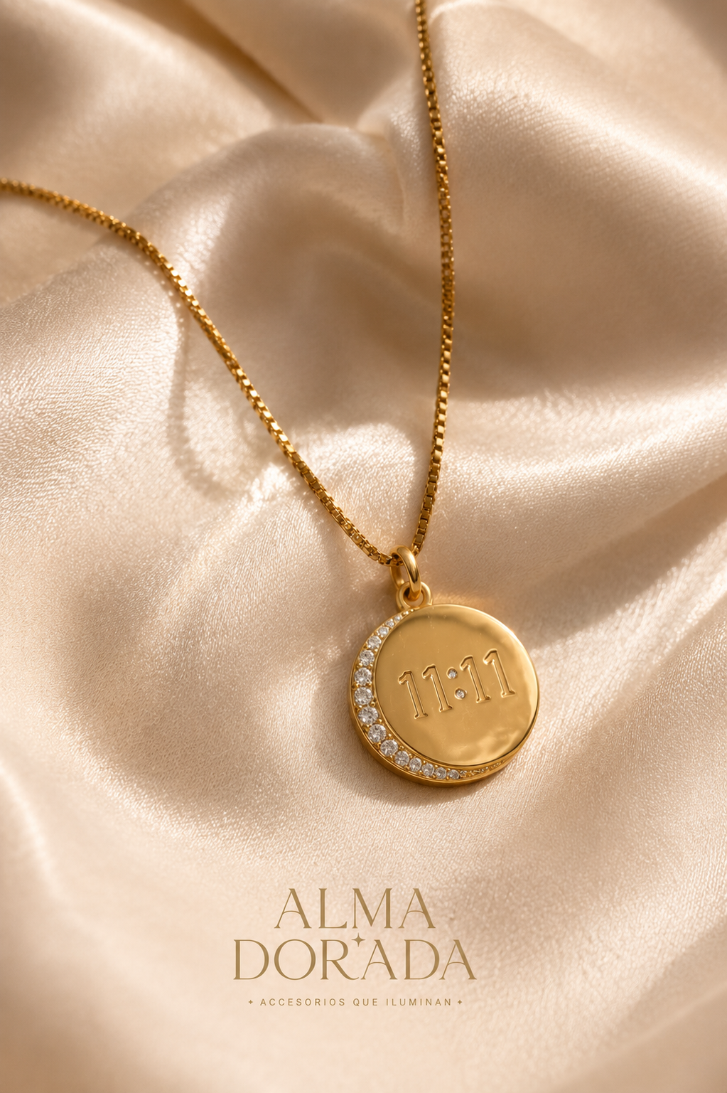 11:11 with CZ Crescent Moon 18K Gold
Filled Necklace