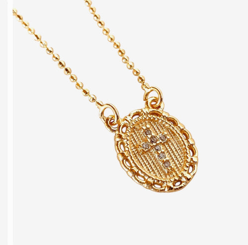10mm CZ Cross Plate Scapular Chain 18k

Gold Filled Necklace