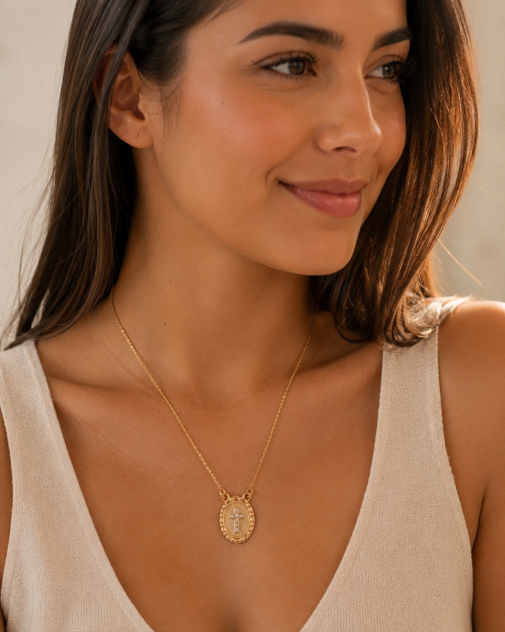 10mm CZ Cross Plate Scapular Chain 18k

Gold Filled Necklace